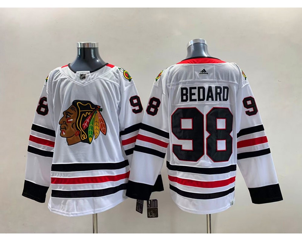 Chicago Blackhawks 98 Connor Bedard White Jersey
